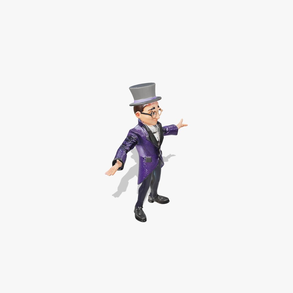 Dapper Showman Character Rigged and Animated Model